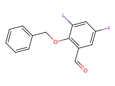 2-(Benzyloxy)-3,5-diiodobenzaldehyde structure