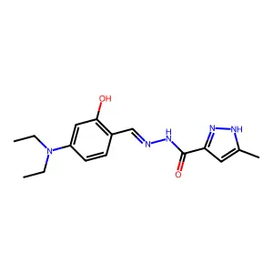 N'-[4-(diethylamino)-2-hydroxybenzylidene]-3-methyl-1H-pyrazole-5-carbohydrazide structure