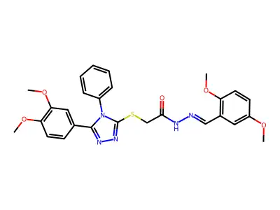 (Z)-N'-(2,5-dimethoxybenzylidene)-2-((5-(3,4-dimethoxyphenyl)-4-phenyl-4H-1,2,4-triazol-3-yl)thio)acetohydrazide structure