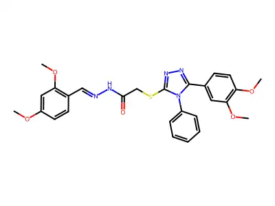 (Z)-N'-(2,4-dimethoxybenzylidene)-2-((5-(3,4-dimethoxyphenyl)-4-phenyl-4H-1,2,4-triazol-3-yl)thio)acetohydrazide structure