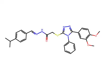 (Z)-2-((5-(3,4-dimethoxyphenyl)-4-phenyl-4H-1,2,4-triazol-3-yl)thio)-N'-(4-isopropylbenzylidene)acetohydrazide structure