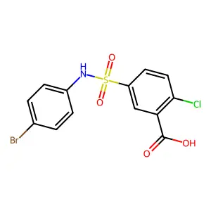 5-(4-Bromo-phenylsulfamoyl)-2-chloro-benzoic acid structure