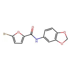 N-(1,3-benzodioxol-5-yl)-5-bromofuran-2-carboxamide structure