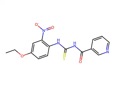 N-[(4-ethoxy-2-nitrophenyl)carbamothioyl]pyridine-3-carboxamide structure
