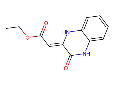 Acetic acid, 2-[3,4-dihydro-3-oxo-2(1H)-quinoxalinyliden]-, ethyl ester structure