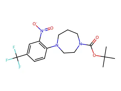 Tert-butyl 4-[2-nitro-4-(trifluoromethyl)phenyl]-1,4-diazepane-1-carboxylate structure