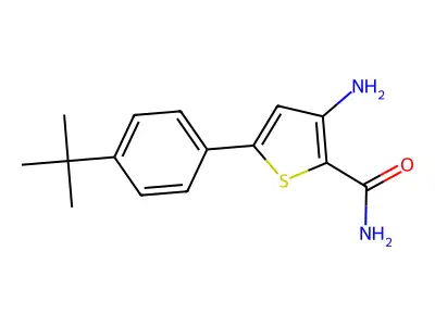 3-Amino-5-[4-(tert-butyl)phenyl]thiophene-2-carboxamide structure