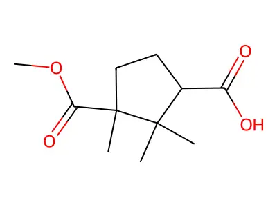 3-(Methoxycarbonyl)-2,2,3-trimethylcyclopentane-1-carboxylic acid structure