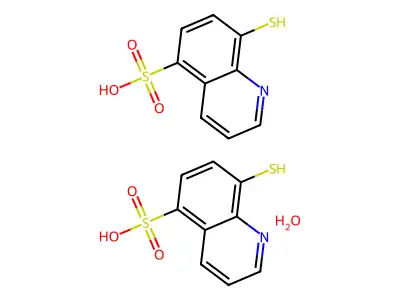 8-Sulfanyl-5-quinolinesulfonic acid hemihydrate structure
