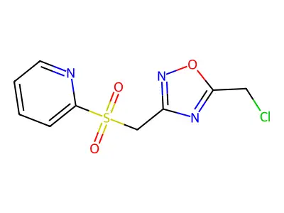 5-(Chloromethyl)-3-[(2-pyridylsulfonyl)methyl]-1,2,4-oxadiazole structure