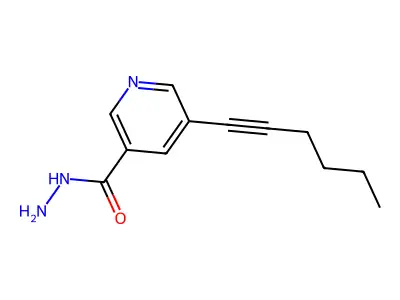 5-Hex-1-ynylpyridine-3-carbohydrazide structure
