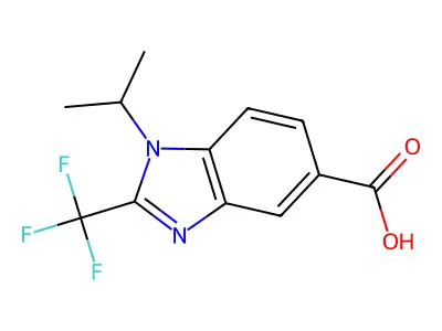 1-(Propan-2-yl)-2-(trifluoromethyl)-1H-benzimidazole-5-carboxylic acid structure