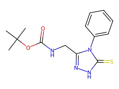 tert-Butyl N-[(5-mercapto-4-phenyl-4H-1,2,4-triazol-3-yl)methyl]carbamate structure