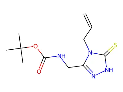 Tert-butyl N-[(4-allyl-5-mercapto-4H-1,2,4-triazol-3-YL)methyl]carbamate structure