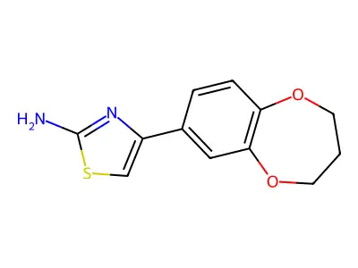 4-(3,4-dihydro-2H-1,5-benzodioxepin-7-yl)-1,3-thiazol-2-amine structure