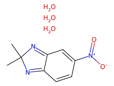 2,2-dimethyl-5-nitro-2H-benzimidazole trihydrate structure