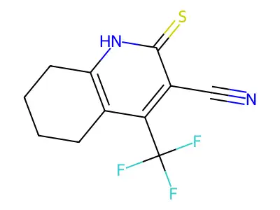 2-Mercapto-4-(trifluoromethyl)-5,6,7,8-tetrahydroquinoline-3-carbonitrile structure