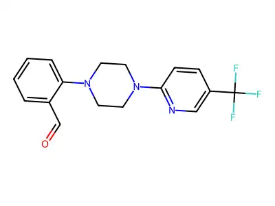 2-(4-[5-(Trifluoromethyl)-2-pyridyl]piperazino)benzaldehyde structure
