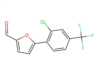 5-(2-Chloro-4-(trifluoromethyl)phenyl)-2-furancarboxaldehyde structure