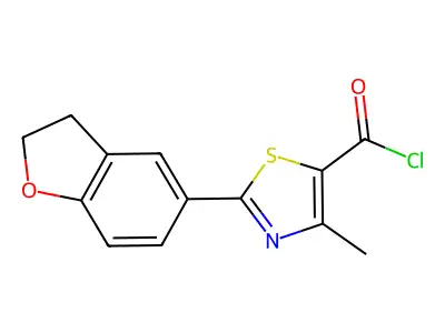 2-(2,3-Dihydro-1-benzofuran-5-yl)-4-methyl-1,3-thiazole-5-carbonyl chloride structure