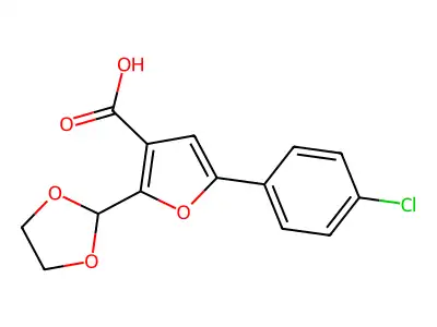 5-(4-chlorophenyl)-2-(1,3-dioxolan-2-yl)furan-3-carboxylic Acid structure
