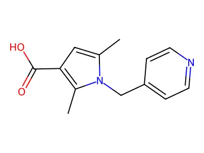 2,5-Dimethyl-1-[(pyridin-4-yl)methyl]-1H-pyrrole-3-carboxylic acid structure