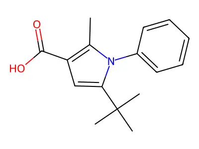 5-Tert-butyl-2-methyl-1-phenylpyrrole-3-carboxylic acid structure