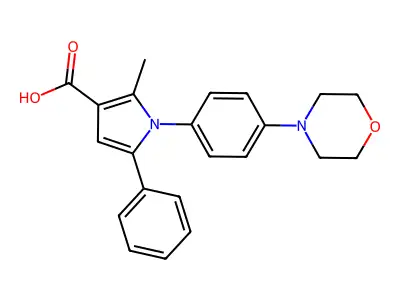 1H-Pyrrole-3-carboxylicacid, 2-methyl-1-[4-(4-morpholinyl)phenyl]-5-phenyl- structure