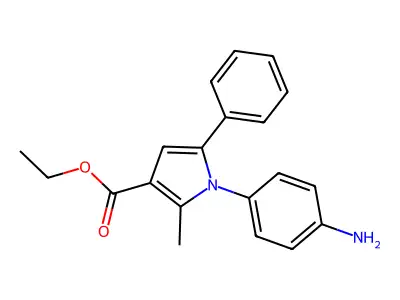 Ethyl 1-(4-aminophenyl)-2-methyl-5-phenylpyrrole-3-carboxylate structure