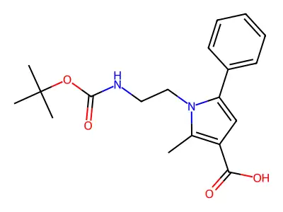 1-(N-tert-Butoxycarbonylaminoethyl)-2-methyl-5-phenylpyrrole-3-carboxylic acid structure
