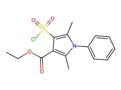 Ethyl 4-(chlorosulfonyl)-2,5-dimethyl-1-phenyl-1H-pyrrole-3-carboxylate structure