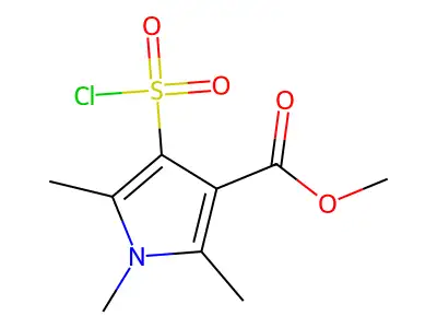 Methyl 4-(chlorosulfonyl)-1,2,5-trimethyl-1h-pyrrole-3-carboxylate structure