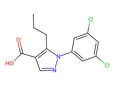1-(3,5-dichlorophenyl)-5-propyl-1H-pyrazole-4-carboxylic acid structure