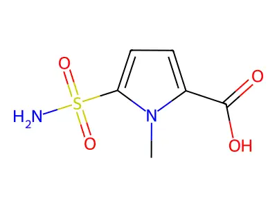 1-Methyl-5-sulphamoyl-1H-pyrrole-2-carboxylic acid structure