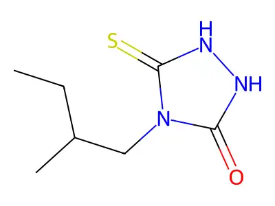 5-Mercapto-4-(2-methylbutyl)-4H-1,2,4-triazol-3-OL structure