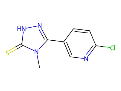 5-(6-chloro-3-pyridyl)-4-methyl-4H-1,2,4-triazole-3-thiol structure