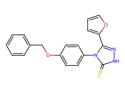 4-[4-(benzyloxy)phenyl]-5-(furan-2-yl)-4H-1,2,4-triazole-3-thiol structure