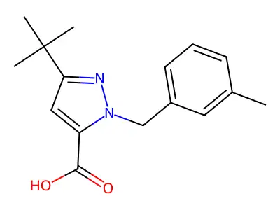 3-(Tert-butyl)-1-(3-methylbenzyl)-1H-pyrazole-5-carboxylic acid structure