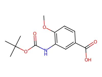 [3-(tert-Butoxycarbonyl)amino-4-methoxy]benzoic acid structure