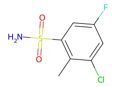 3-Chloro-5-fluoro-2-methylbenzenesulfonamide structure