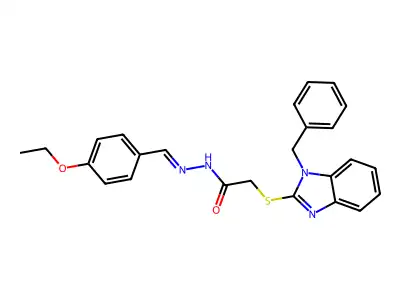 2-[(1-benzyl-1H-benzimidazol-2-yl)sulfanyl]-N'-[(E)-(4-ethoxyphenyl)methylidene]acetohydrazide structure
