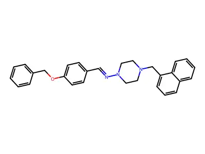 N-(4-(Benzyloxy)benzylidene)-4-(1-naphthylmethyl)-1-piperazinamine structure