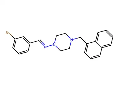 N-(3-Bromobenzylidene)-4-(1-naphthylmethyl)-1-piperazinamine structure