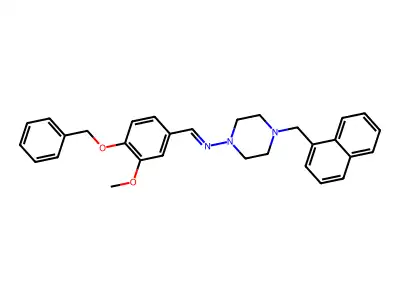 N-(4-(Benzyloxy)-3-methoxybenzylidene)-4-(1-naphthylmethyl)-1-piperazinamine structure