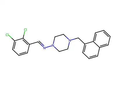 N-(2,3-Dichlorobenzylidene)-4-(1-naphthylmethyl)-1-piperazinamine structure