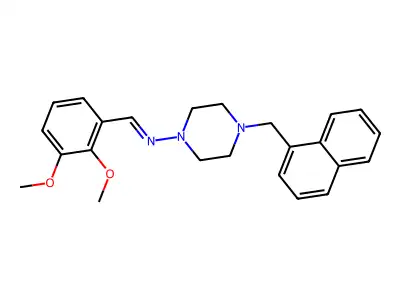 N-(2,3-Dimethoxybenzylidene)-4-(1-naphthylmethyl)-1-piperazinamine structure