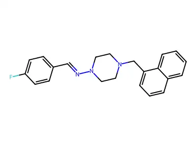 N-(4-Fluorobenzylidene)-4-(1-naphthylmethyl)-1-piperazinamine structure