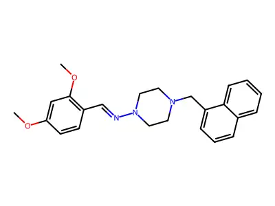 N-(2,4-Dimethoxybenzylidene)-4-(1-naphthylmethyl)-1-piperazinamine structure