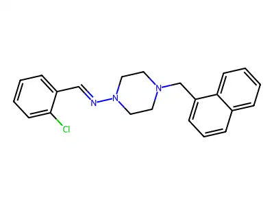 N-(2-Chlorobenzylidene)-4-(1-naphthylmethyl)-1-piperazinamine structure