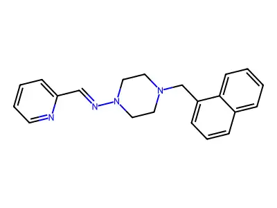 N-(4-(1-Naphthylmethyl)-1-piperazinyl)-N-(2-pyridinylmethylene)amine structure